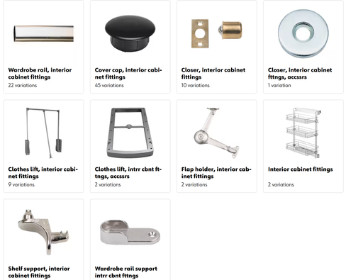 Interior cabinet fittings